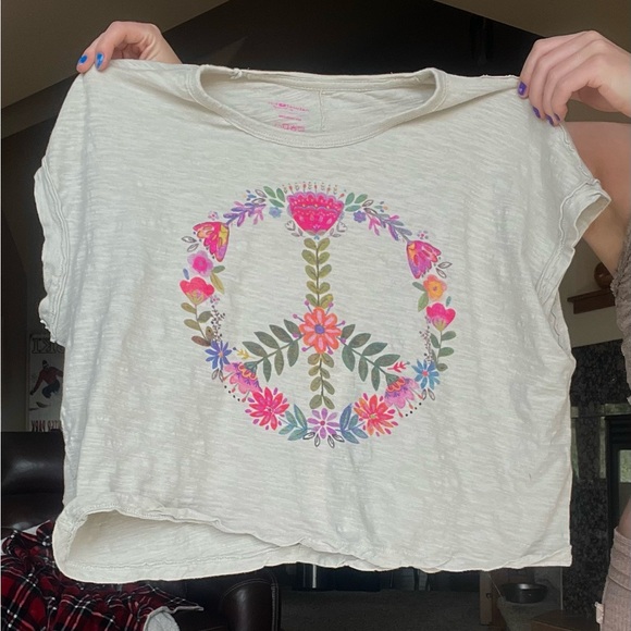 NATURAL LIFE Heathered Gray Top with Pink Logo - Picture 3 of 5